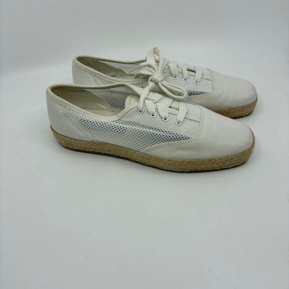 Easy Spirit Anti Gravity White Canvas Lace-Up Espadrille Square Toe Sneaker 7M - Picture 4 of 8